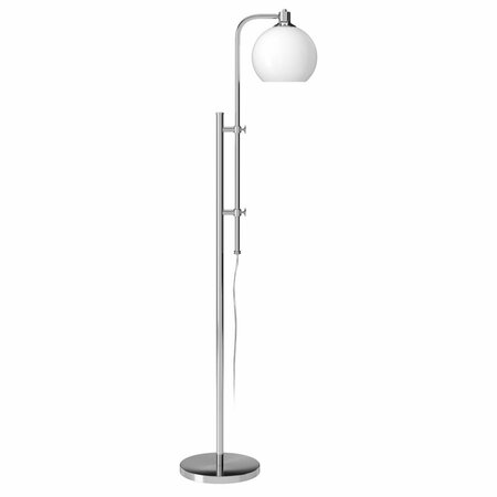 HUDSON & CANAL Antho Lamp with Glass Shade, Polished Nickel & White Milk FL1597